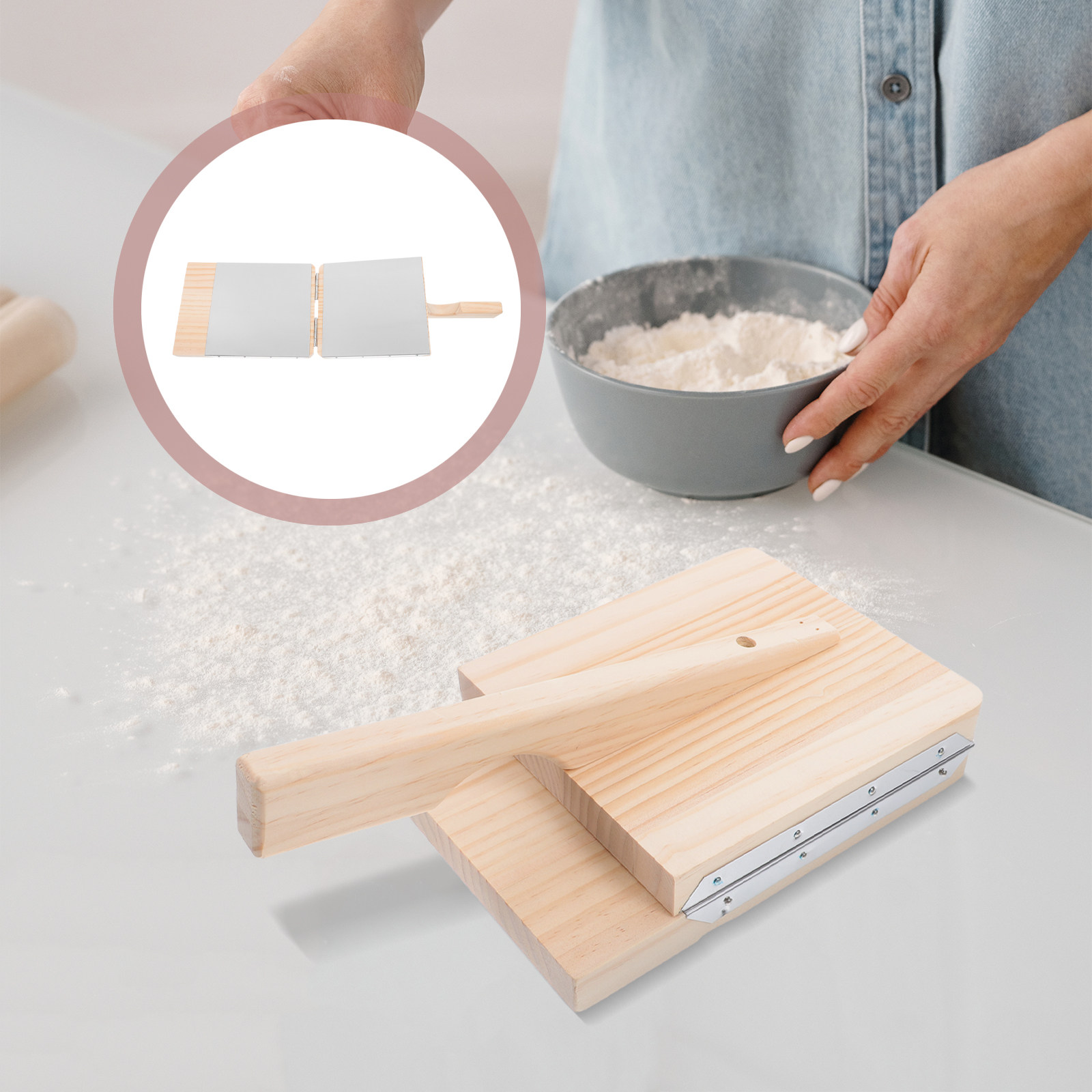 Kitchen Gadgets Dumpling Maker - Cetakan Pembuat Pangsit Kayu, Alat Pemadat