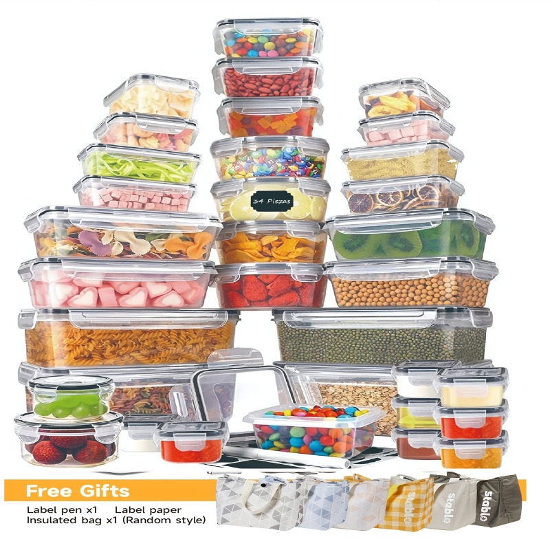 Kitchen Gadgets Organizer - 48PCS Set Wadah Penyimpanan Makanan Bebas