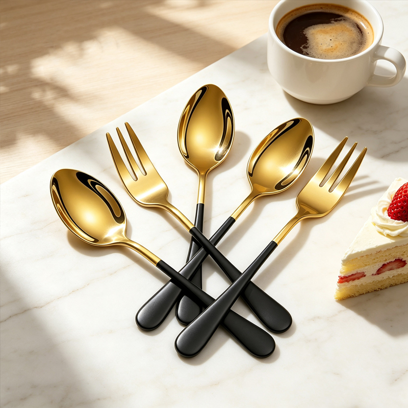 8/12/16pcs Set Peralatan Makan - Kitchen Gadgets Gold ulasan dan harga